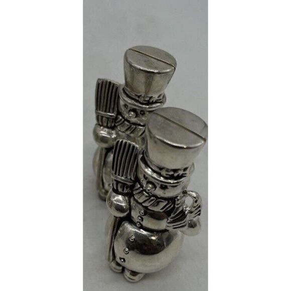 Neiman Marcus Silver-plated Snowman Place card Or Business Card Holders Set Of 4 - Picture 4 of 6